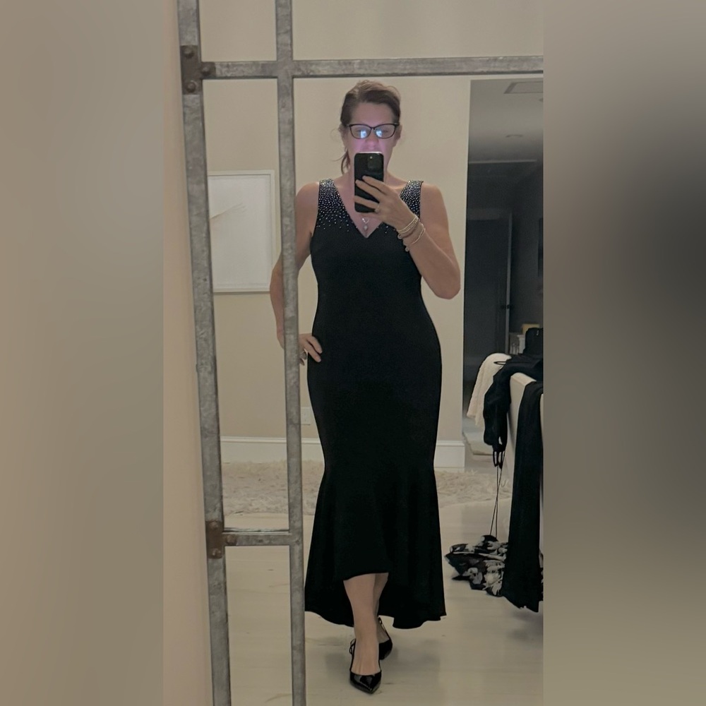 Calvin Klein size 14 mid length formal dress.black with sparkle bead accent.